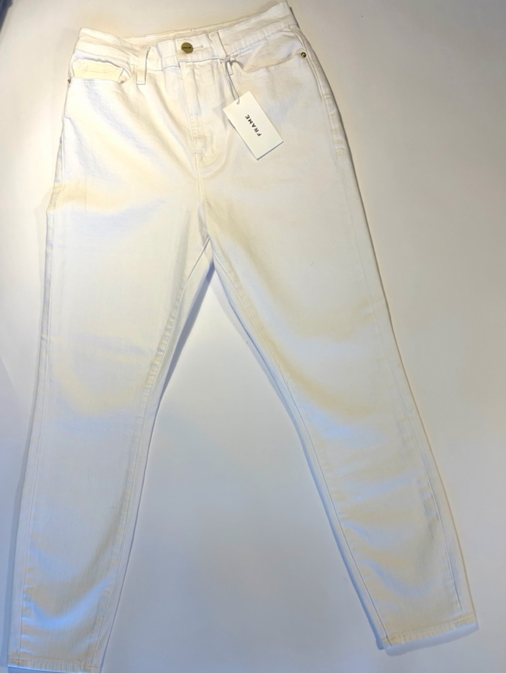 NWT Frame Denim White High-Rise Cigarette Jeans